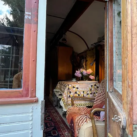 פארק נופש Historischer Zirkuswagen Mit Outdoor-kueche Und Orientalischem Bad באד וואלדסי